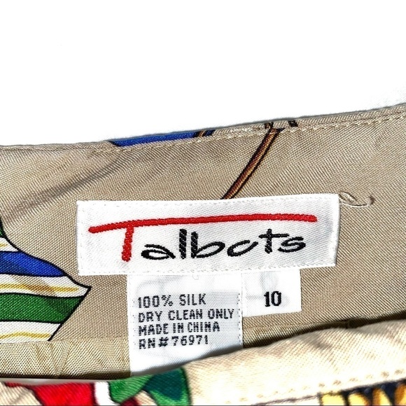 Talbots silk mini skirt printed flags - Picture 7 of 8